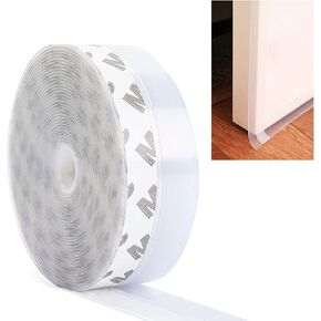 Weather Stripping, 19.6Ft Silicone Seal Strip for Window Door Bottom, Seal Strip for Reduce Energy Waste and Keep Indoor Temperatures Stable, Door Weatherstrip Transparent - Width 25mm