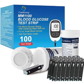 MM1100 Blood Glucose Test Strips, for Diabete Sugar Testing, 100 Count