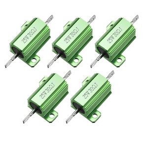 uxcell 25W 30 Ohm 5% Aluminum Housing Resistor Screw Tap Chassis Mounted Aluminum Case Wirewound Resistor Load Resistors Green 5 pcs