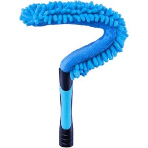 17" Microfiber Flexible Ceiling Fan Duster with Washable Chenille Dusting Cloth, Use by Hand or Attach to Extension Poles