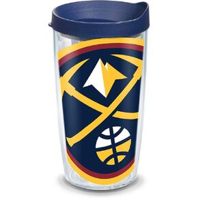 كوب Tervis مصنوع في الولايات المتحدة الأمريكية بجدار مزدوج NBA Denver Nuggets معزول يحافظ على المشروبات باردة وساخنة، 16oz، ضخم