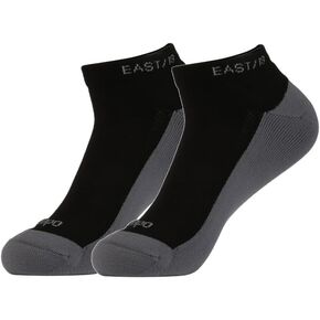 Men's Golf Socks, Black, Moisture Wicking, Low Cut, Cushioned, All-Weather Performance, Athletic Running Mens Ankle Socks, 1 Pair