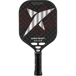 Drop Shot Conqueror Control 2024 – Pickleball Racket with Shock Absorption, Great Control and Power – Professional Pickeball - USAPA Approved - Black/Silver