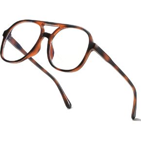 Plastic Pilot Anti-Blue Light Glasses for Women Men Classic Vintage Trendy Square Aviators