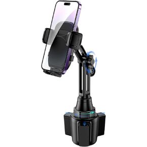 bokilino Cup Phone Mount for Car, [Upgraded Version] Universal Cup Phone Cradle Holder with Long and Adjustable Neck, Friendly Compatible with Cell Phone iPhone, Samsung, Google and All Smartphones