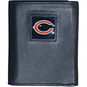 Siskiyou NFL Chicago Bears Leather Tri-Fold Wallet Black