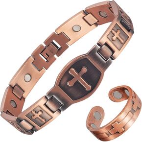 MagVIVACE Men Copper Cross Magnetic Bracelet with Magnet