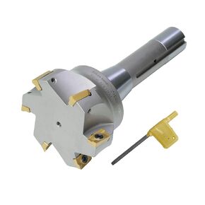 R8 Shank Indexable 1-1/2" End Mill, 1-1/2" Diameter 90 Degree High Speed Milling Cutter with Replaceable Carbide Insert
