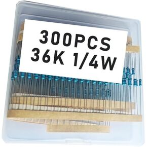 36k 1/4W, 36k 1/4W, 36k ohm, 36k 1/4W, 36kresistor, 36k ohm resistor, 36k ohm Metal resistor, 36k Metal Film resistors 1/4w(0.25w) 1% tolerance 0.01 MF Metal Film Fixed Resistor 300 pcs