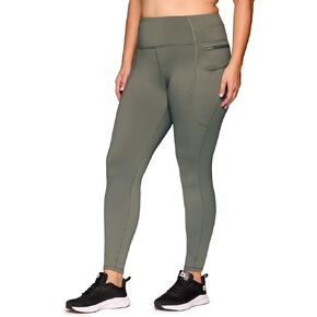 بنطال RBX Active للسيدات مقاس كبير بطول كامل لممارسة رياضة الجري واليوجا وخصر عالٍ مبطن بالصوف مع جيوب in Kuwait