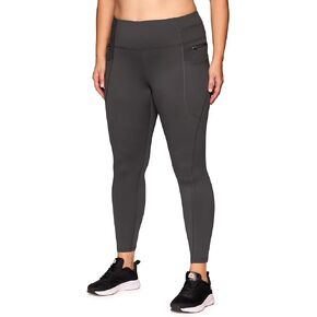 RBX Active Women's Plus Size Full Length Athletic Running Yoga High Waist Fleece Lined Leggings with Pockets