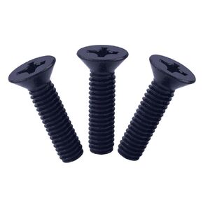 #10-24 x 3/4" Flat Countersunk Head Machine Screws Black Finish, Phillips Drive, 304 Stainless Steel 18-8 UNC Coarse Full Thread, 50 PCS