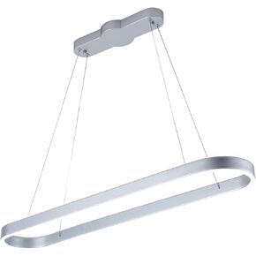 Hanging Lights for Kitchen Kitchen 79W 5530lm Silver Pendant Lights LED Linear Chandelier Pendant Lighting for Office Dining Room Kitchen Island, Living Room, 3000K,4000K,6000K