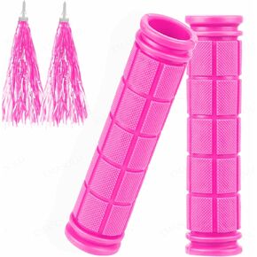 Bike Handle Grips with Tassel Streamers, Non-Slip-Rubber Bicycle Handlebar Grips for Kids Girls Boys，Specialized Replacement Bike Grips, for Scooter Foldable Mountain Bicycle Tricycle BMX MTB