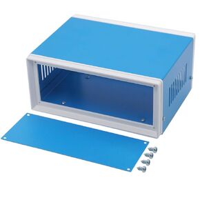Zulkit Electronic Enclosures Blue Metal Enclosure Project Case DIY Box Junction Case Enclosure Preventive Case (7.1" x 4.3" x 5.1")