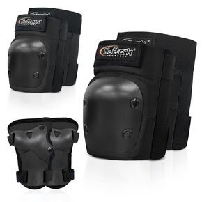 MammyGol Boys Knee Pads Elbow Pads Wrist Guards set 6 in 1 for Kids Ages 10-15 -Girls Knee Pads Protection Gear for Roller Skates Bike Cycling Skateboard Scooter(Black)