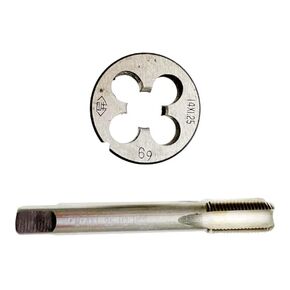 M14 x 1.25 Tap Die Set Right Hand M14 x 1.25 Die Machine Screw, M14x1.25 Tap Die Threading Machine M14x1.25 Thread Tap and Round Die Tool