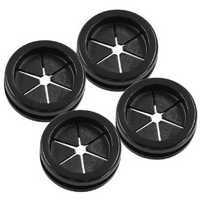 Murtenze 4PCS Rubber Grommets for Wiring, 7/8" ID 1" Drill Hole Wire Protection Grommet, Six-Petaled Rubber Cable Cord Organizer, Desk Hole Cover for Home Office Equipment