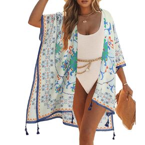 Kimonos for Women Beach Swimsuit Cover Up Boho Lightweight Kimono Cardigans for Summer in Kuwait