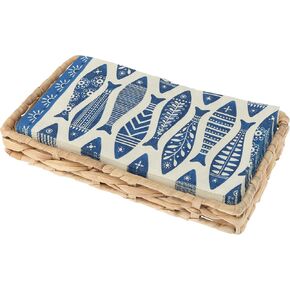 Karma, Woven Napkin Holder with Paper Napkin Set, Fish