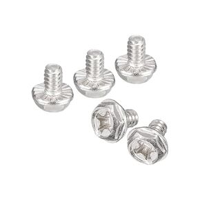 uxcell #6-32x3/16 Phillips Hex Head Flange Bolts, 50pcs 304 Stainless Steel Hexagon Phillips Flange Head Hex Bolts Machine Screws