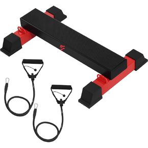 Calf Raise Bar Equipment for Calve Exercise - Calves Workout Block Stretcher for Home and Gym - Standing Muscle Platform Extension Machine - Resistance Bands included for Squat