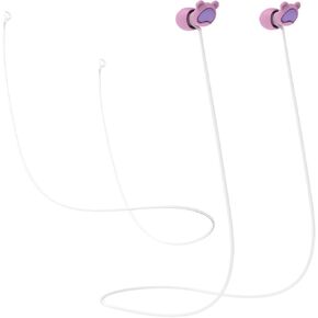 Ear Plugs Connector Cord for Kids 2pcs, Soft Silicone Earplugs Lanyard Without Earplugs(White), for Most Earplugs of Detachable Tips, Keep Ear Buds Safe, Not Easy to Tangle