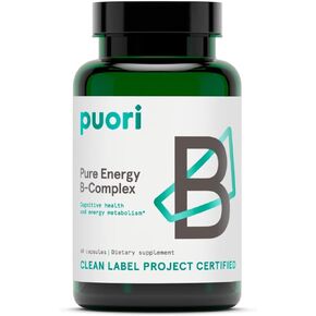 Puori B Complex with Choline, Cognitive & Energy Support, 60 Capsules, Clean Label Project Certified