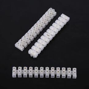 Electric Barrier Terminal Block,10pcs 360V 10A Dual Row 12 Positions Screw Terminal Electric Barrier Strip Block Insulated Electrical Wire Terminal Connector
