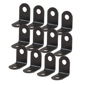 uxcell 12pcs Angle Bracket Metal 12x12mm Black Corner Brace Fastener L Shaped Right Angle Brackets Corner Protector Shelf Support with Screws for Furniture