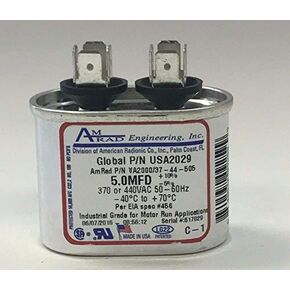 Amrad Run Capacitor 5.0 uf MFD 370/440 Volt USA2029
