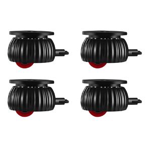 Self Adhesive Caster Wheels Small 360 Degree Rotating Caster Wheels with Brake Function, Universal Pulley for Appliances Table Feet Planters Furniture Bucket (Black, Black Wheels, 4)