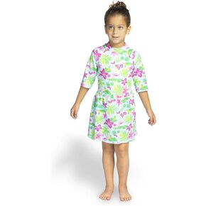 Girls/Toddler Two Piece Modest Tznius 3/4 Sleeve UPF 50+ Sun Protection Rash Guard Bathing Body & Skirt