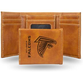 Rico Industries NFL Atlanta Falcons Laser Engraved Brown Tri-Fold Wallet - Men's Accessory