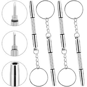 4 PCS Tiny Screwdriver Precision 3 in 1 Screwdriver for Eyeglasses Glasses Screws Repair Kit Eye Glass Repair Kit with Screws and Magnetic Screwdriver Flat Head Phillips Hex for Electronics Sunglasses