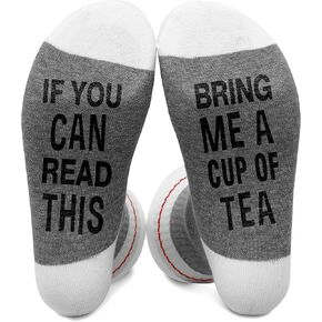 Book Lover Socks, If You Can Read This Just One More Chapter, Reading Socks For Women Men Size 5.5-11, Novelty Gifts for Families Friends on Birthday Thanksgiving Christmas Day -A50