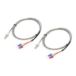 MECCANIXITY 2pcs Thermocouple Temperature Sensor M6 Screw Temperature Probes J Type 3.3ft 0 to 750°C(32 to 1382°F)
