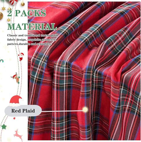 2 Packs Red Table Runner Christmas Table Runner 13x84 Inch Buffalo Plaid Table Linens Check Kitchen Dining Party Table Decoration in Saudi Arabia