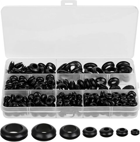 260 Pcs Rubber Grommet Kit 7 Sizes Firewall Rubber Hole Plugs Rubber Cable Grommet Rubber Wire Grommets Protector for Wiring Automotive in Saudi Arabia
