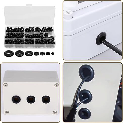 260 Pcs Rubber Grommet Kit 7 Sizes Firewall Rubber Hole Plugs Rubber Cable Grommet Rubber Wire Grommets Protector for Wiring Automotive in Saudi Arabia