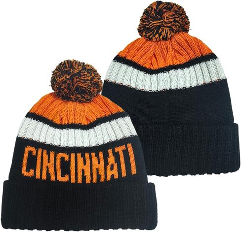 Football City Beanie 2024 Fashion Knit Pom-Pom Hat Soft Headwear Cuffed Winter Hat Sport Fans Gift for Men Women Kids in Saudi Arabia