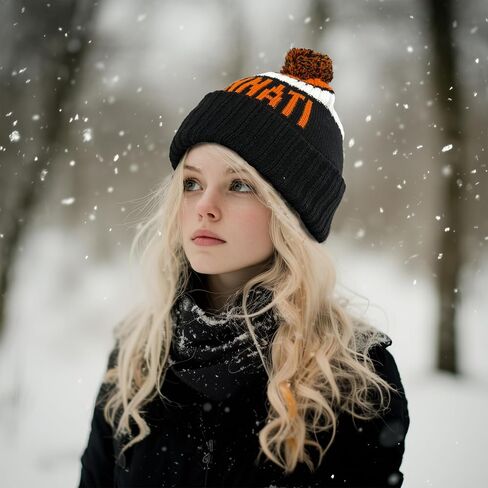 Football City Beanie 2024 Fashion Knit Pom-Pom Hat Soft Headwear Cuffed Winter Hat Sport Fans Gift for Men Women Kids in Saudi Arabia