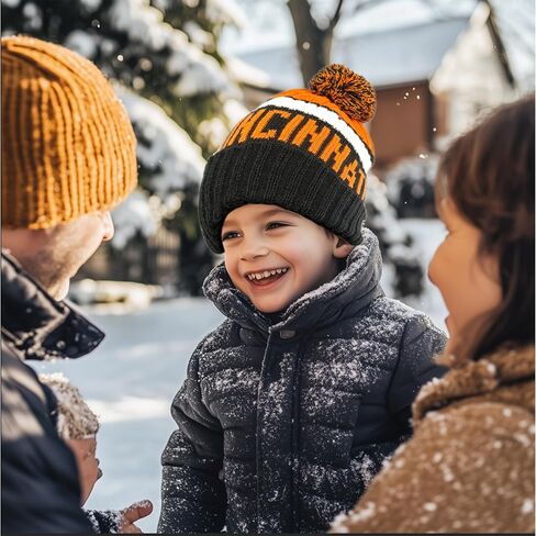 Football City Beanie 2024 Fashion Knit Pom-Pom Hat Soft Headwear Cuffed Winter Hat Sport Fans Gift for Men Women Kids in Saudi Arabia
