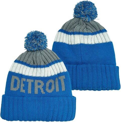 Football City Beanie 2024 Fashion Knit Pom-Pom Hat Soft Headwear Cuffed Winter Hat Sport Fans Gift for Men Women Kids in Saudi Arabia