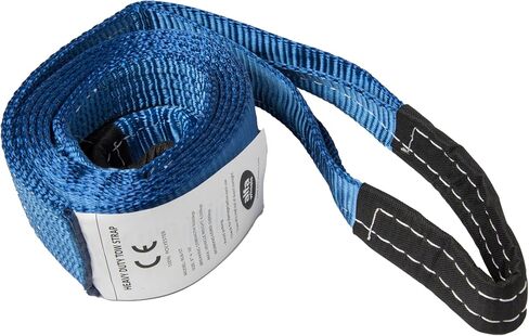 HiGear 9 Ton 3 Inch X 10 Ft. Polyester Tow Strap Rope 2 Loops 14,000lb Towing Recovery (3in 10ft 3x10, Blue) in Kuwait