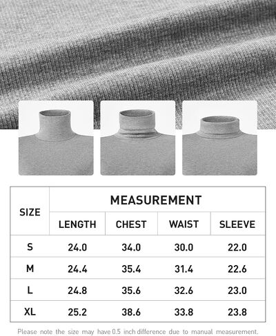 Xelky Long Sleeve Turtleneck for Women Ribbed Pullover Mock Neck Shirt Casual Basic Lightweight Base Layer Sweater 3 Packs in Saudi Arabia