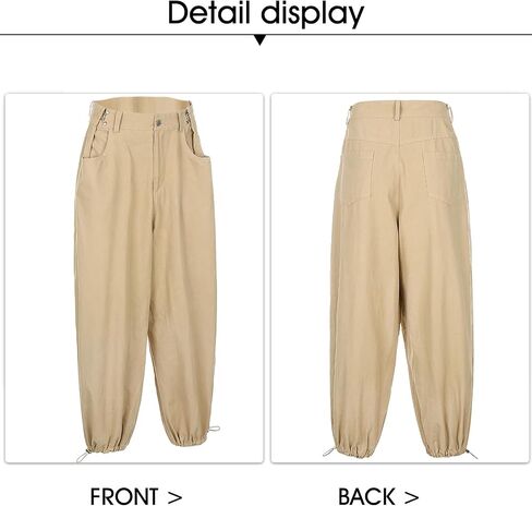 Women Hiking Cargo Pants Lightweight Adjustable Waist Baggy Parachute Pants Y2K Jogger in Saudi Arabia
