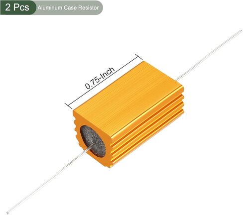 YOKIVE 2 Pcs Aluminum Case Resistor, Office LED Converter Replacement Wirewound Resistance, Great for Daily Use (Gold, 5W 8 Ohm) in Saudi Arabia