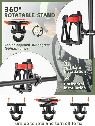ROCKBROS Bike Water Bottle Holder Motorcycle Cup Holder Handlebar & Frame Bicycle Bottle Cages with Screws Tool for 2.3-3" Diameter Standard and Smaller Bottles in Saudi Arabia