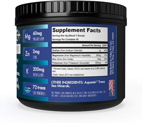 Paleo Pro HYDROLYTE+ مزيج مشروب مسحوق إلكتروليت، مكمل ترطيب، 0 جرام سكر، 0 جرام كربوهيدرات، صديق للكيتو وباليو، 45 وجبة، بدون مكونات صناعية (عادي بدون نكهة) in Saudi Arabia
